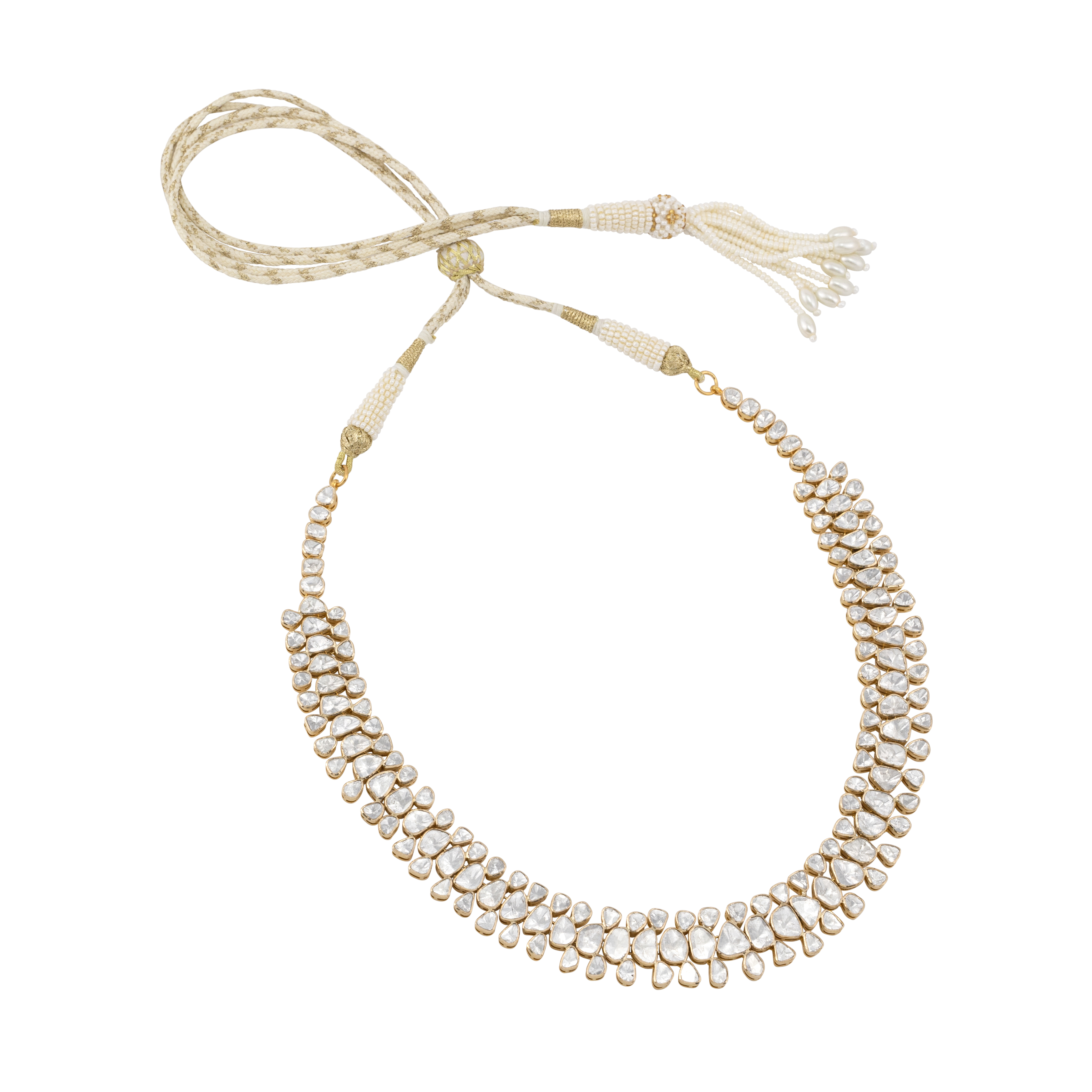 Tri-Graduated Polki Necklace in Open Setting